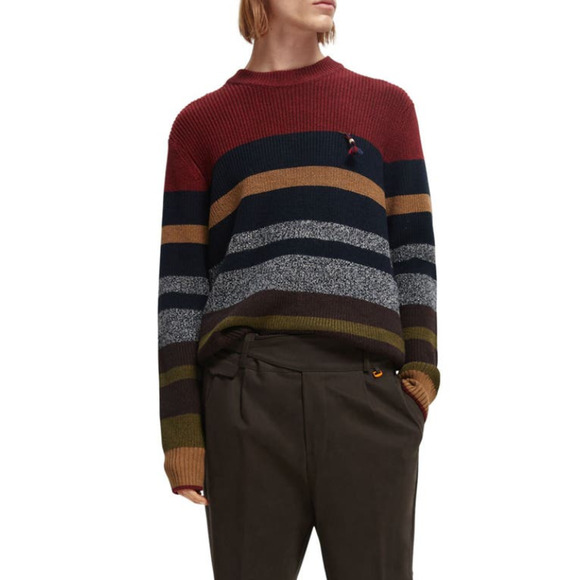 Scotch & Soda Relaxed Fit Striped Sweater Multi Size XL